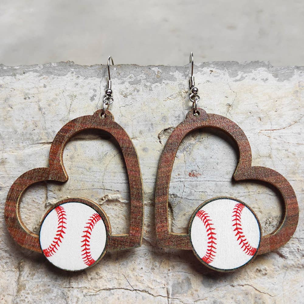 Volleyball Geometry Love Hollow Earrings