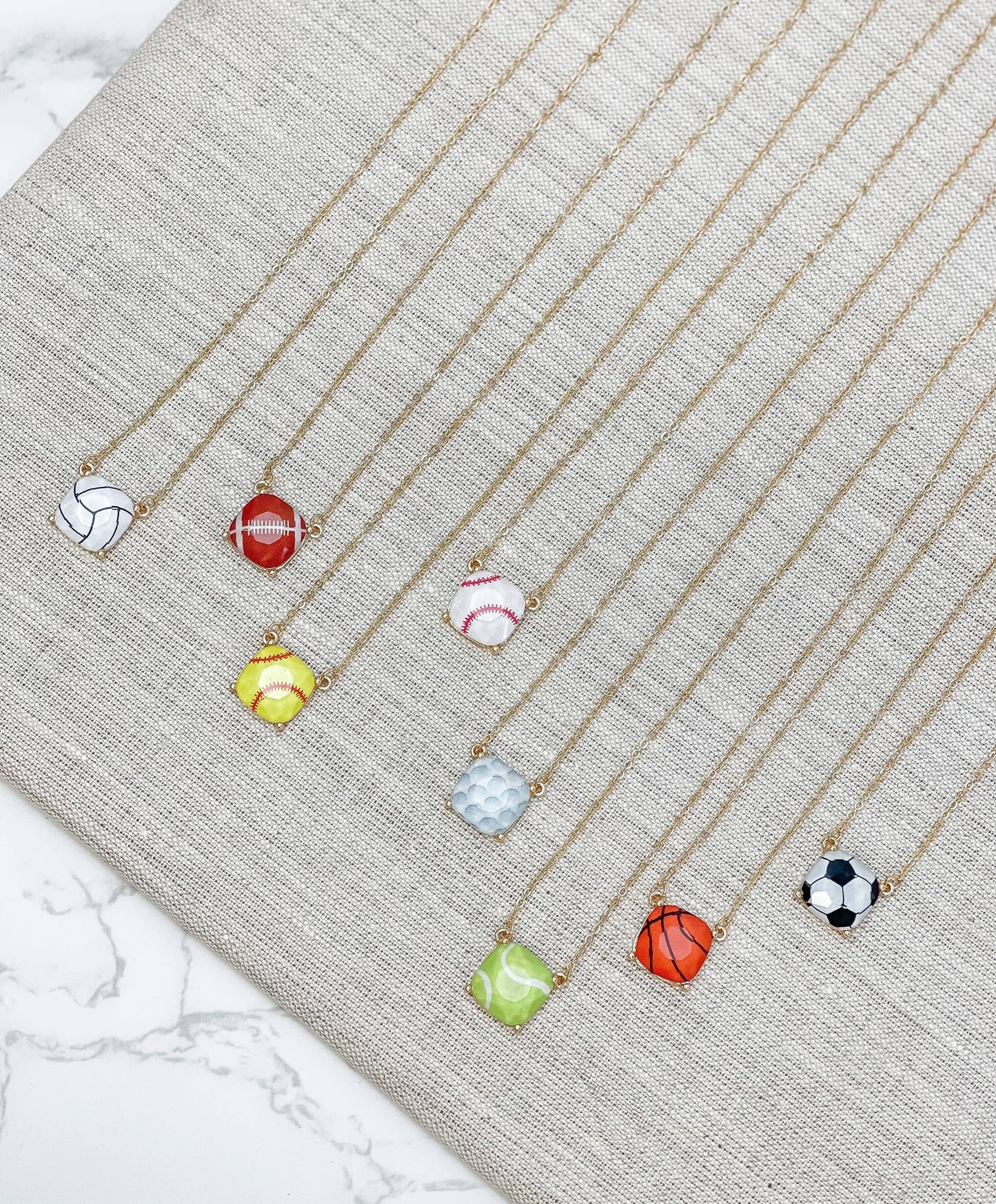 Printed Sports Pendant Necklaces - Basketball