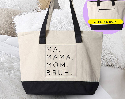 House Of Rodan - Ma Mama Mom Bruh - Funny Mother's Day Canvas Tote