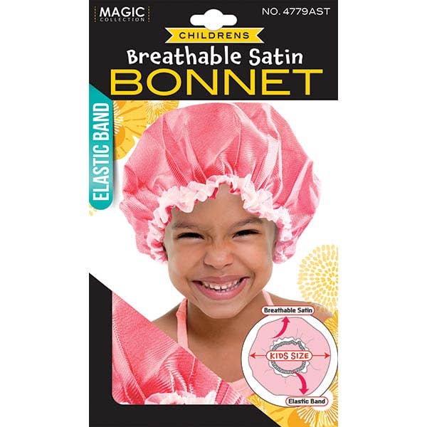 MAGIC COLLECTION CHILDREN BRATHABLE SATIN BONNET 12CT