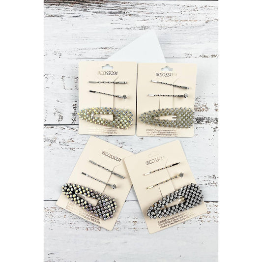 RHINESTONE HAIR CLIP-3 PIECES SET