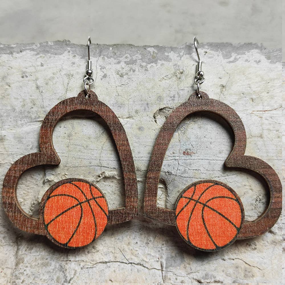 Volleyball Geometry Love Hollow Earrings