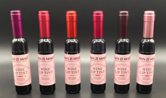 Mini Wine Bottle Long Lasting Waterproof Lip Tint (6 Assorted Colors)