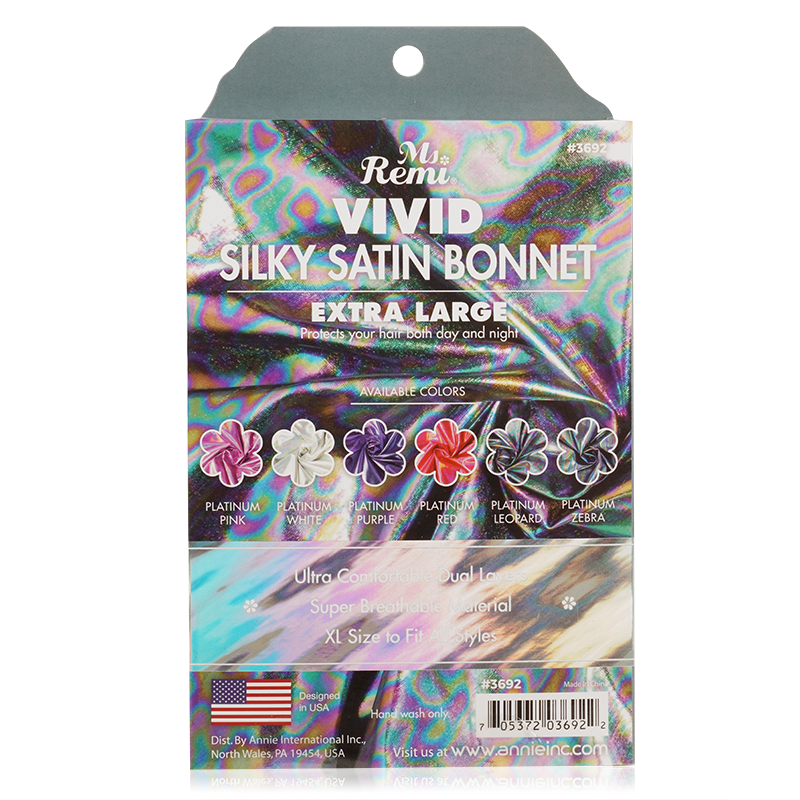 Ms. Remi Silky Satin Vivid Bonnet XL Platinum Leopard