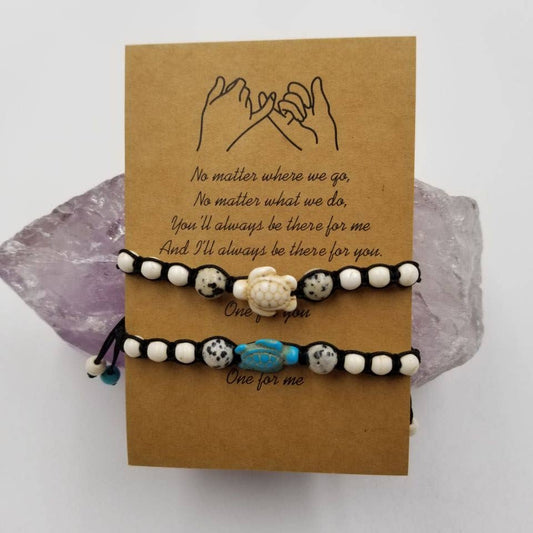 Magnolia Jewelry- Turquoise Turtle Friendship Bracelet - Set Of 2