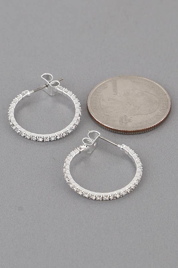 Rhinestone Hoop Earrings