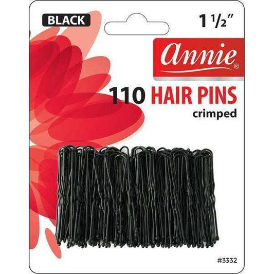 Annie Hair Pins Crimped 1 3/4 Inch, 100Count, Black