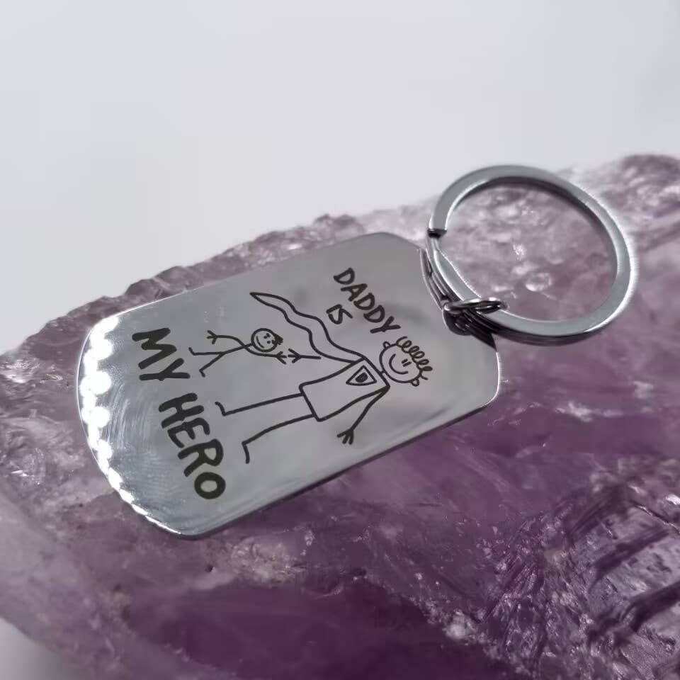 Magnolia Jewelry- DADDY IS MY HERO Keychain - Father's Gift