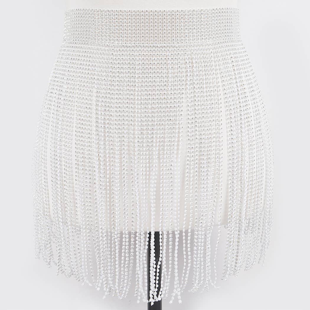 Rhinestone Fringe Belt