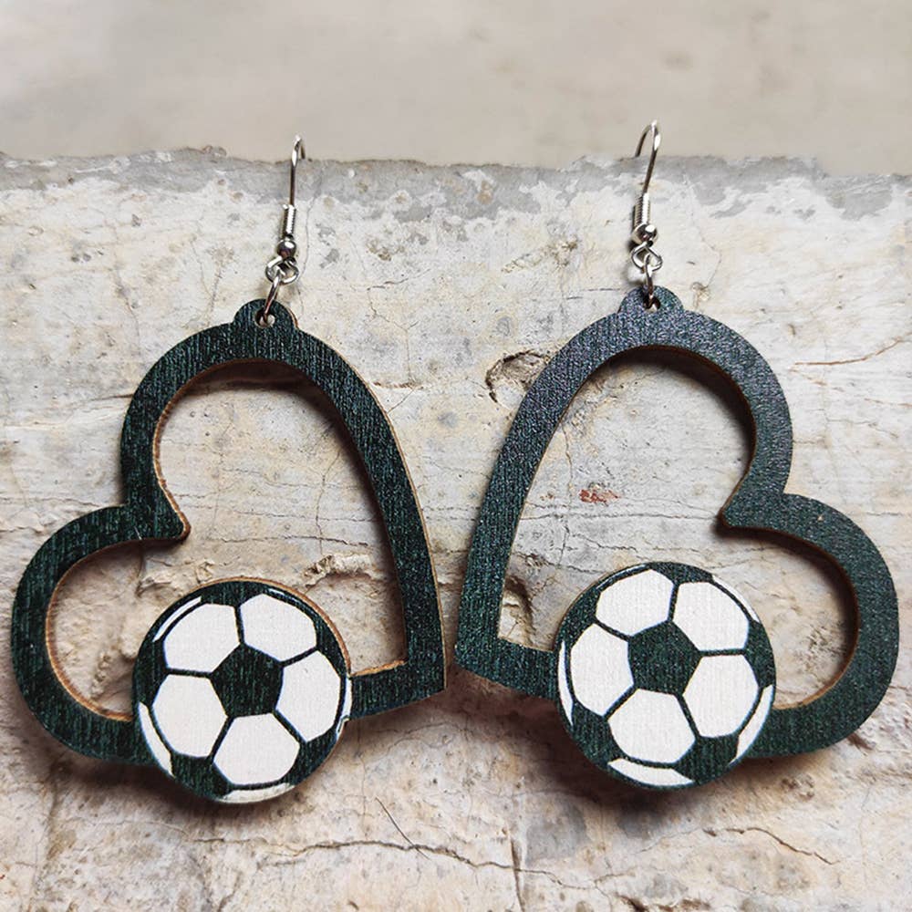 Volleyball Geometry Love Hollow Earrings