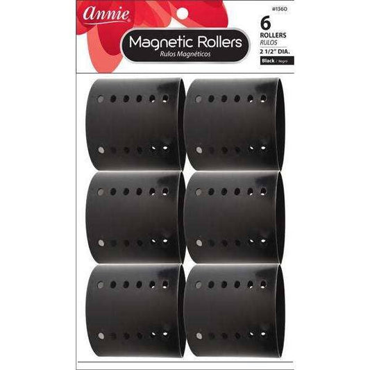 Magnetic Roller 2 1/2In 6Ct Black