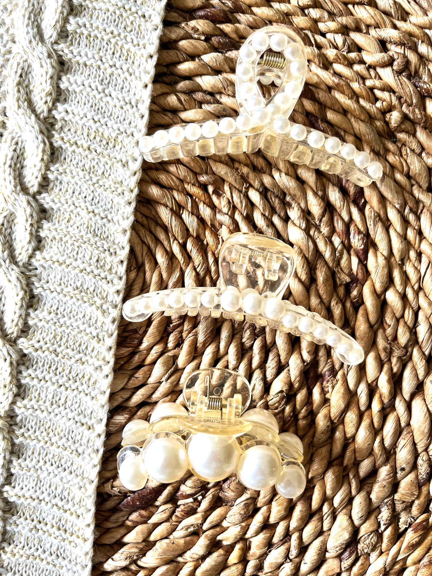 Frosting Company - Small/Medium Hair Claw Clips  - Fancy Pearls