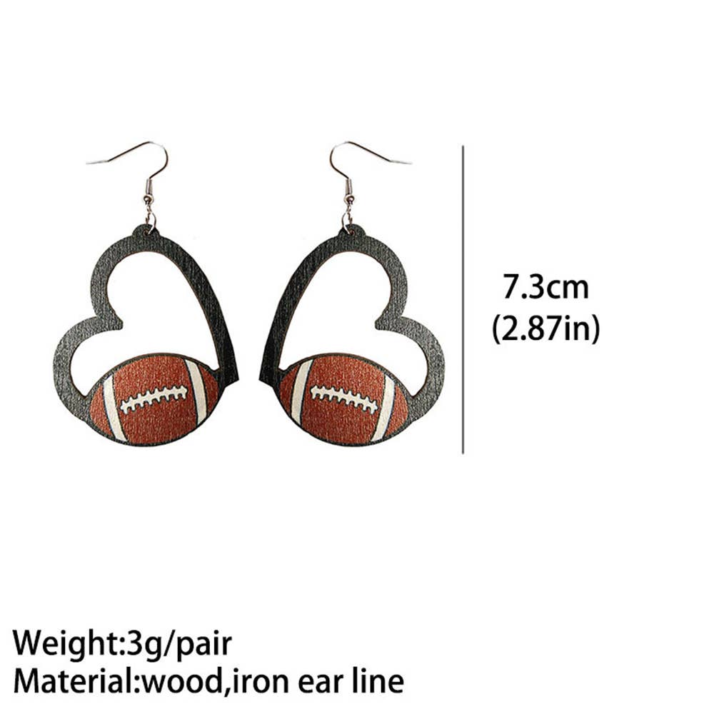 Volleyball Geometry Love Hollow Earrings