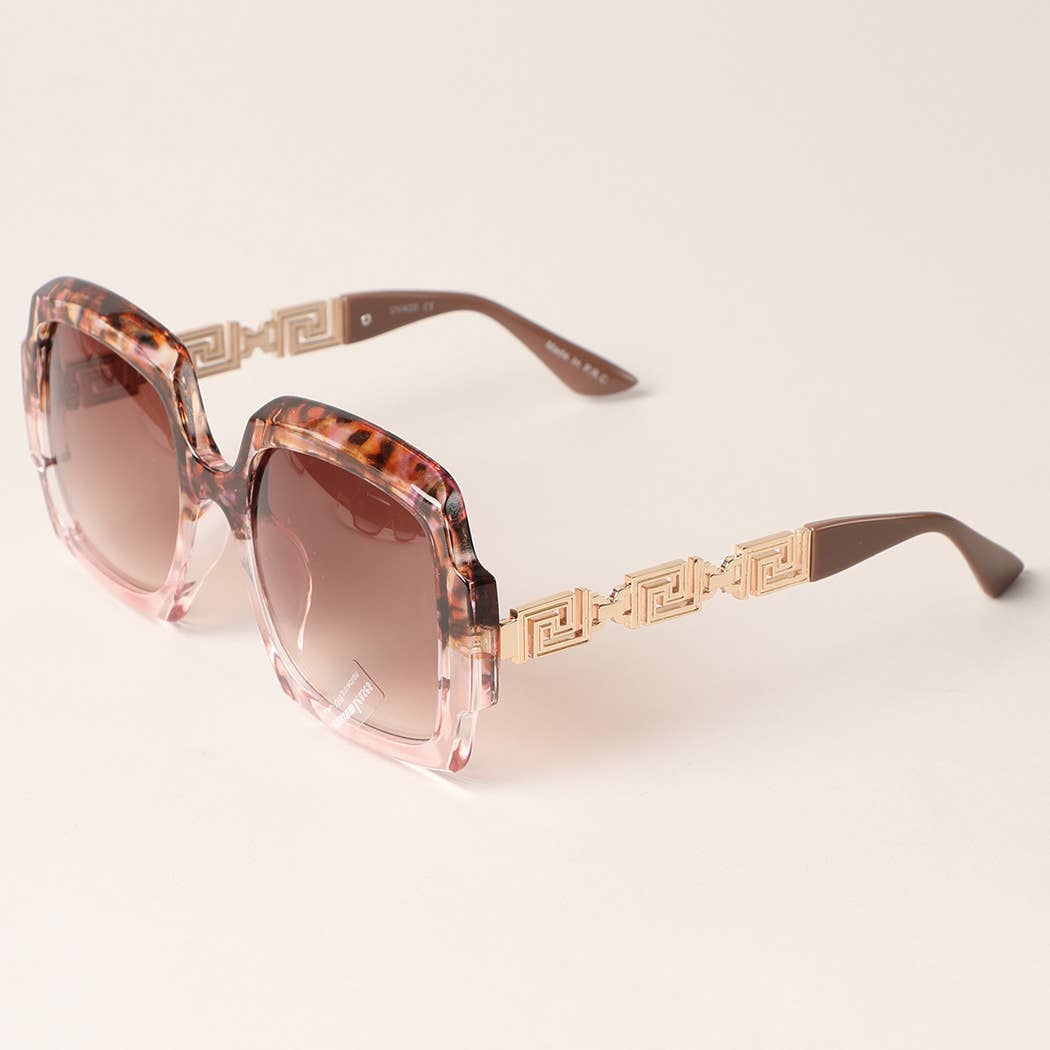 Fashion City - Large Square Shape Mix Color Frame Sunglasses