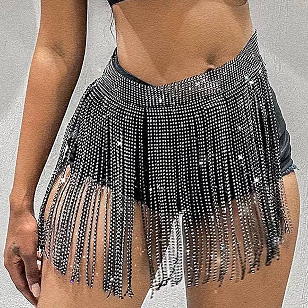 Rhinestone Fringe Belt