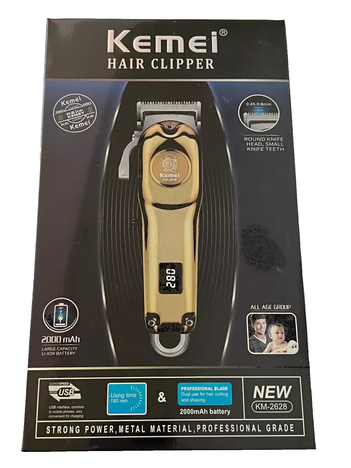 Professional GOLD Rechargeable Hair Barber Clipper Shaving